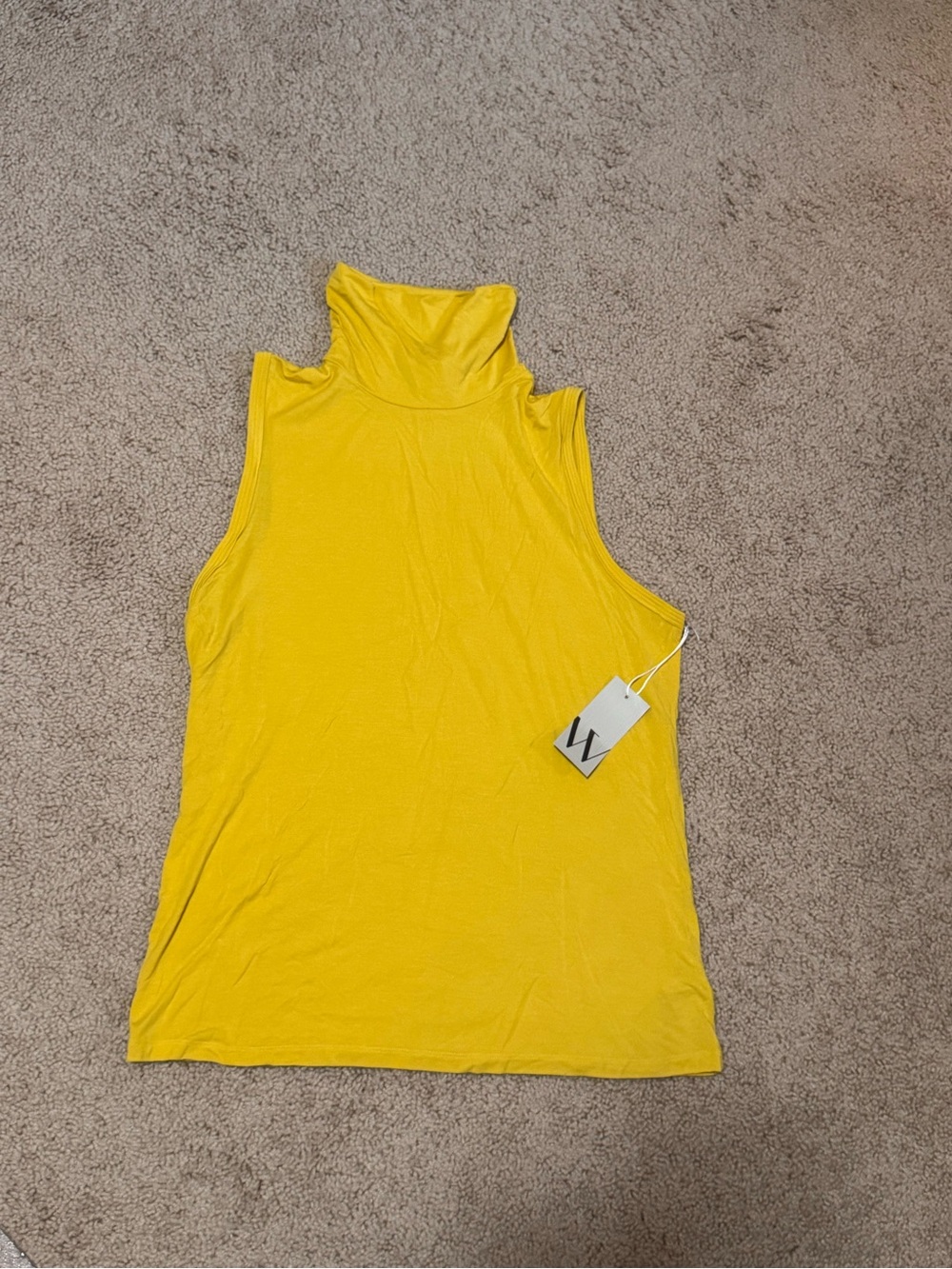 Worthington Yellow Sleeveless Mock Neck Tank